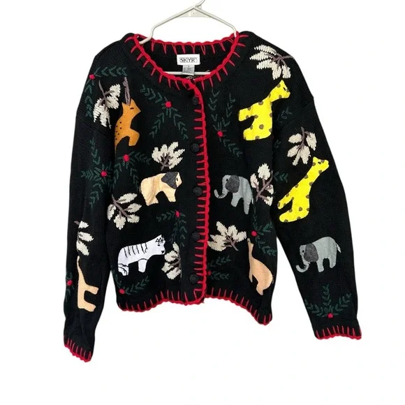 SKYR Icelandic Zoo Animal Embroidered Sweater - Size Medium - Picture 1 of 9